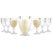 Imagem da oferta Conjunto de Jarra 1L e Taças 350ml de Vidro Haus Concept Canelado 7 Peças