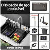 Imagem da oferta Pia de Cozinha Multifuncional com Torneira Flexível