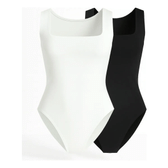 Imagem da oferta Kit 2 Body Feminino Regata Alça Larga Blusa Decote Quadrado