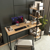 Imagem da oferta Mesa Escrivaninha Industrial Laminado Com Preto 5 Prateleiras Design Moderno Modelo Para Home Office