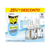 Imagem da oferta Refil Líquido Repelente Elétrico Raid 45 Noites Family 2 Unidades
