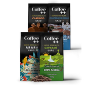 Imagem da oferta Kit 4 Pacotes Café Especial em Grãos Coffee Mais Variedades: Arara, Caparaó, Chapada de Minas e Clássico - 100% Arábica (4x250g)