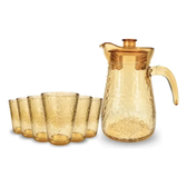 Imagem da oferta Conjunto Jarra e 6 Copos Âmbar 7 Peças Vidro Acrílico 900ml