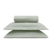 Imagem da oferta Kit Colcha com Porta Travesseiros Linenn Casal - Appel Cinza
