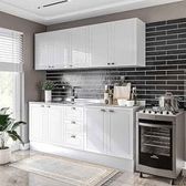 Imagem da oferta Cozinha Pérola com Rodapé 4 Peças Aéreos com 5 Portas Balcão 2 Gavetas 3 Portas e Balcão 2 Portas Y Branco