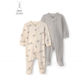 Imagem da oferta Kit Macacão Bebê 2 Peças Com Pé Estampado - Multicor | Carter’s