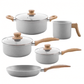 Imagem da oferta Jogo de Panelas Brinox com Revestimento Antiaderente Cerâmica 5 Peças Ceramic Life Gris Cinza