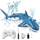Imagem da oferta Tubarão com Controle Remoto Brincamundo Escala 1:18 Recarregável 2,4 GHz com Luz e Spray Azul