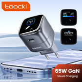 Imagem da oferta Carregador Toocki 65W GaN Tipo C PD 3.2 SFC3.0 Com Display Digital