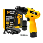 Imagem da oferta Parafusadeira Furadeira Sem fio 38 Bivolt A Bateria 12v FST007 - Fasterr Tools