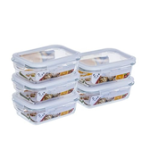 Imagem da oferta Kit com 5 potes de vidro 640ml hermético