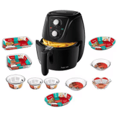 Imagem da oferta Fritadeira Elétrica Sem Óleo Air Fryer Mondial + 10 Travessas Refratárias Marinex em Vidro