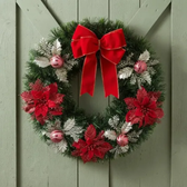 Imagem da oferta Guirlanda Natal Decorada C Bola Folhas E Laço 45 Cm Vermelho