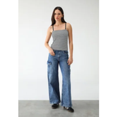 Imagem da oferta Regata GAP Ajustada Listrada Off-White