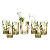 Imagem da oferta Conjunto Jarra Com 6 Copos Cristal Palm Tree Handpaint Wolff