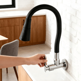 Imagem da oferta Torneira Gourmet Flexível Bancada Ou Parede Parede Preto