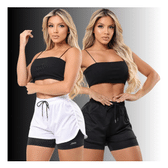 Imagem da oferta Kit 2 Short Duplo Compreensão Fitness Bermuda Feminino