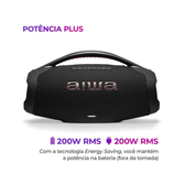 Imagem da oferta Caixa de Som Aiwa Boombox Plus AWS-BBS-01-B Bluetooth Amplificada 200W USB - Bivolt