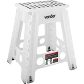 Imagem da oferta Banqueta Plástica Dobrável, Branca, Altura 450 Mm, Vonder