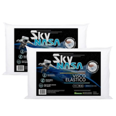 Imagem da oferta Z Pass Sleep Kit 2 Travesseiros Nasa Sky Viscoelástico 10cm D40 Premium 50x70cm Branco