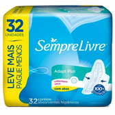 Imagem da oferta Absorvente Sempre Livre Adapt Plus Seca com Abas 32 Unidades