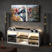 Imagem da oferta Rack Bancada Gamer Geek Madeira Metal PS5 Com Led Incluso