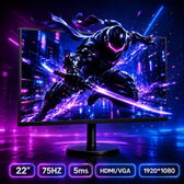Imagem da oferta Monitor LCD 22 Full HD 1920×1080 75Hz VESA 75mm 16:9 HDMI VGA 5ms