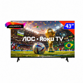 Imagem da oferta Tv Smart 43 Polegadas Aoc Roku Hd Wi-fi 43s515578g