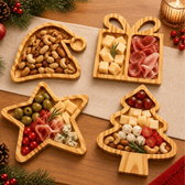 Imagem da oferta Petisqueira de Natal Madeira Pinus Tábua de Frios Mesa Posta Petiscos Gorro Presente Pinheiro Estrela
