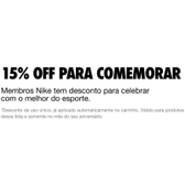 Imagem da oferta 15% Desconto no Dia do Aniversário para Membros Nike