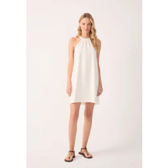 Imagem da oferta Vestido Curto Feminino Dress To Linho Decote Halter Off-White