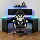Imagem da oferta Cadeira Gamer Lancer Preta e Branca Healer