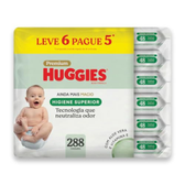 Imagem da oferta Lenços Huggies Higiene Superior Limpam 2x Mais 6 x 48 Un