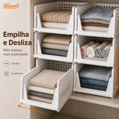 Imagem da oferta Cesto Organizador Dobrável e Empilhável Heemli para Guarda-Roupa