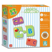 Imagem da oferta Brinquedo Descobrindo Alfabeto Coleção Be a Bá 52 Peças em Madeira