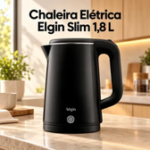 Imagem da oferta Chaleira Elétrica Elgin Slim 1,8L 1.500W cor preto sem Fio Desligamento Automático