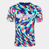Imagem da oferta Camisa Barcelona Pré-Jogo 20/21 Nike Masculina - Azul+Marinho