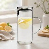 Imagem da oferta Jarra Vidro Borossilicato 1.4L Tampa Inox Resistente Cor Transparente