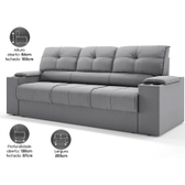 Imagem da oferta Sofá com Porta Copos Retrátil e Reclinável Tom 2,05m Velosuede - NETSOFAS