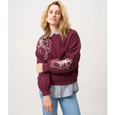Imagem da oferta Casaco Regular em Moletom com Bordado Floral
