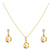 Imagem da oferta Conjunto Colar E Brinco Feminino Pérola Banhado Ouro 18k Dourado