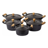 Imagem da oferta Jogo De Panela Alumínio Fundido Batido Grosso Preto 5 Peças