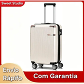 Imagem da oferta Mala de Bordo Rígida Sweet Studio Bege para Viagem, 55 cm, com Rodas Duplas e Cadeado