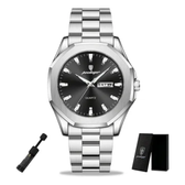 Imagem da oferta Relógio Poedagar Masculino Aço Inox Prata Ajustável com Caixa