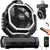 Imagem da oferta LOLLYES Ventilador de Acampamento Recarregável ar Livre com Luz Bateria de 20000mAh Gancho Giratório 360° 4 Velocidad