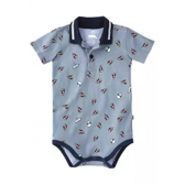 Imagem da oferta Body Bebê Menino com Gola Polo - Azul