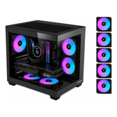 Imagem da oferta Gabinete Gamer Obsid Aquário Com 5 Cooler Fan Led Rgb Preto