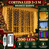 Imagem da oferta Pisca Cortina 300 LEDs 3x3m USB 8 Modos Luvinco
