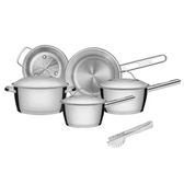 Imagem da oferta Jogo De Panelas Tramontina Aço Inox Allegra 5 Peças Fundo Triplo + Pegador De Massa