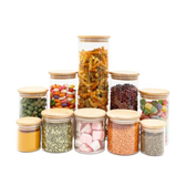 Imagem da oferta Oikos - Kit 10 Potes de Vidro Herméticos Redondos com Tampa de Bambu